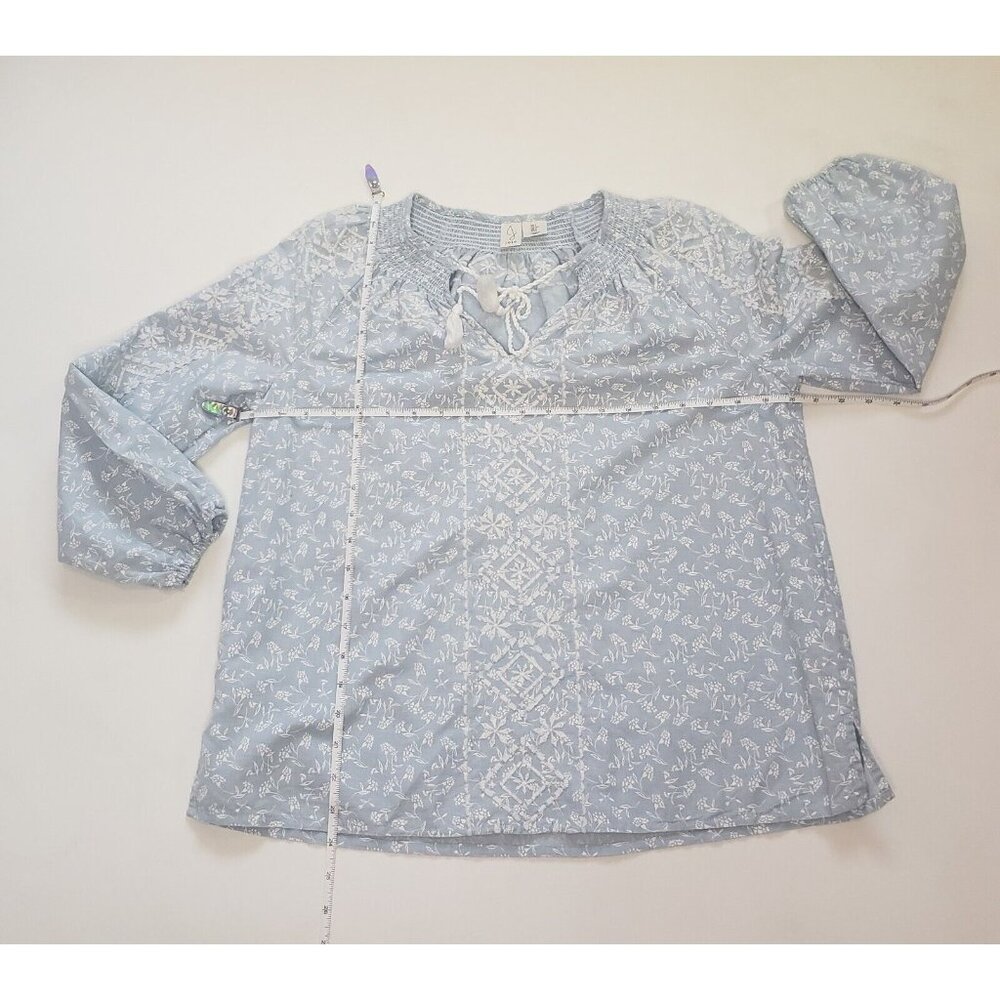 JOIE Peasant Blouse Women's Size Small Embroidered Blue Boho Cottage Core Fairy - Picture 5 of 16